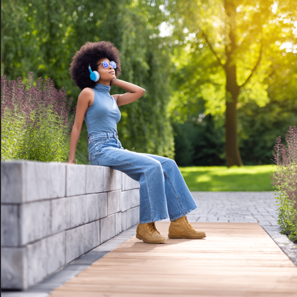A serene moment of listening and reflection