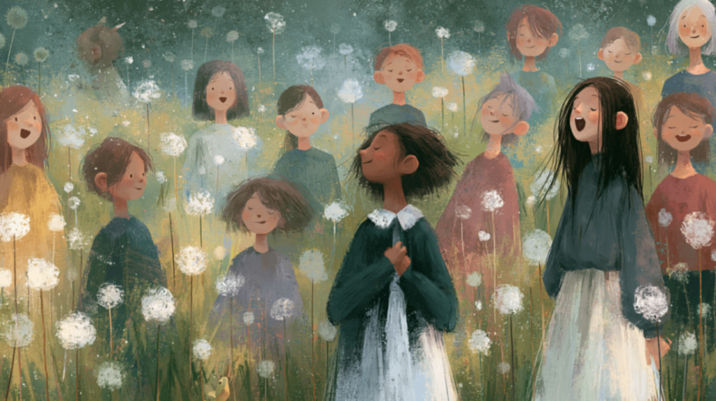 Dandelion Choir representing a collective human voice
